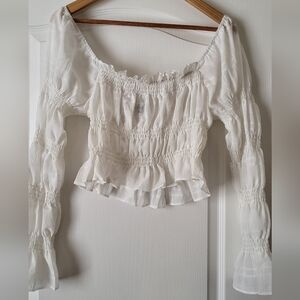 Princess Polly White Smocked Women's Top 8